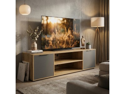 ТВ шкаф Nitro 2D (сиво/ дъб вотан)